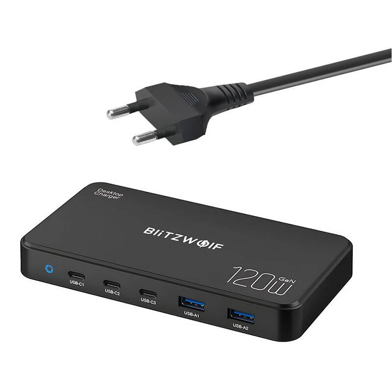 BlitzWolf BW-i100 - Chargeur secteur 5 ports 120 W, USB-C et USB-A - visuel 1