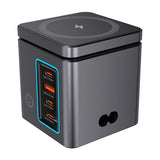 BlitzWolf BW-i113 Max - Chargeur secteur GaN 105 W, 4 ports et 2 zones à induction : trois ports USB-C et USB-A
