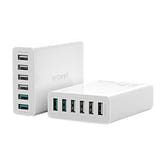 BlitzWolf BW-S15 - Chargeur secteur 6 ports USB 60 W, charge rapide, blanc (vue 1)