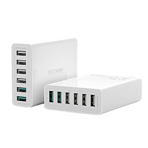 BlitzWolf BW-S15 - Chargeur secteur 6 ports USB 60 W, charge rapide, blanc - visuel 1