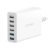 BlitzWolf BW-S15 - Chargeur secteur 6 ports USB 60 W, charge rapide, blanc (vue 3)