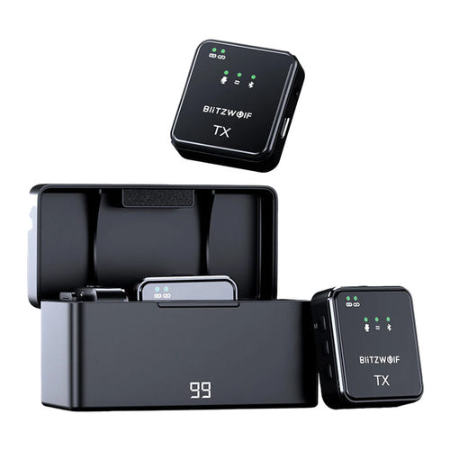 BlitzWolf BW-SX63 - Micro cravate sans fil, réduction de bruit, noir