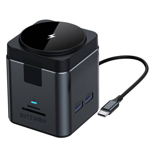 BlitzWolf BW-TH17 - Station d'accueil USB-C 9 en 1 avec chargeur sans fil 15 W