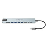 BlitzWolf BW-TH5 - Station d'accueil USB-C 10 en 1, HDMI 4K, argent : connectique 10 ports