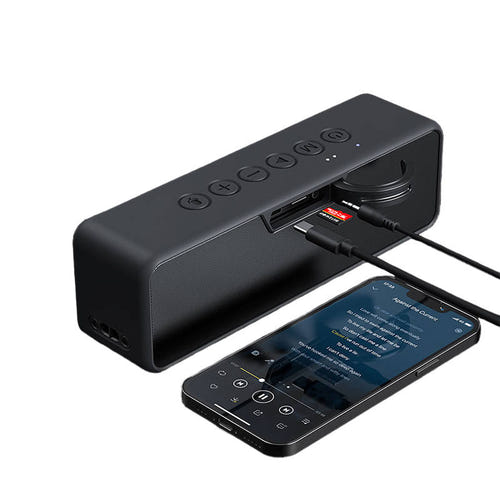 BlitzWolf BW-WA4 - Enceinte Bluetooth 30 W étanche IPX6, argent : boutons dessus