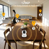 BoyKeep Caméra IP 3 MP - babyphone Wi-Fi à suivi automatique, version USB : audio micro haut parleur