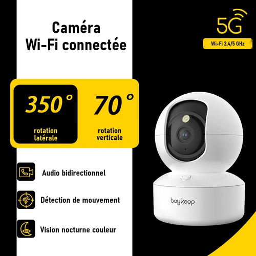 BoyKeep Caméra IP 3 MP - babyphone Wi-Fi à suivi automatique, version USB : WiFi 3 MP boykeep USB