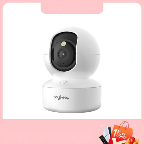 BoyKeep Caméra Wi-Fi 3 MP d'intérieur blanche - suivi automatique, alimentation USB : WiFi 3 MP blanche