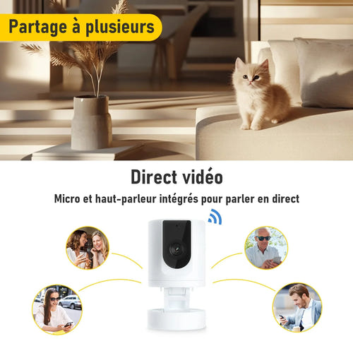 BoyKeep K11-8 - Caméra Wi-Fi 1080p pour parler à son chien ou son bébé : pose murale
