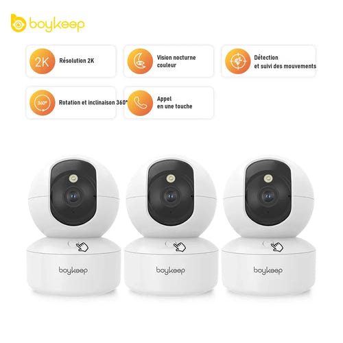 BoyKeep K30-3 - Caméra dôme Wi-Fi 3 MP pour surveiller la maison jour et nuit : WiFi boykeep k30 3