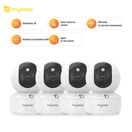 BoyKeep K30-4 - Caméra de plafond Wi-Fi 3 MP rotative, surveillance 24 h/24 : WiFi boykeep k30 4