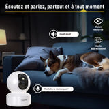 BoyKeep K30-6 - Caméra d'intérieur 3 MP pivotante à 360° et vision nocturne couleur : fixation plafond mur