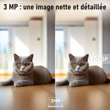 BoyKeep K30-6 - Caméra d'intérieur 3 MP pivotante à 360° et vision nocturne couleur : micro haut parleur