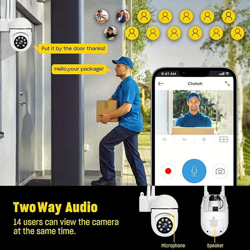 BoyKeep Y108 - Caméra ampoule Wi-Fi 1080P, vision nocturne couleur et suivi des mouvements : WiFi 1080p vue de face