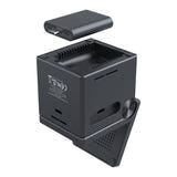 Choetech T632-F - Chargeur à induction 3 en 1 15 W avec support orientable, noir : vue de profil inclinaison
