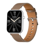 COLMi C28 - Montre connectée argent, bracelet cuir marron - visuel 4