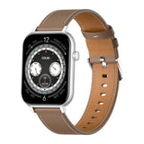 COLMi C28 - Montre connectée argent, bracelet cuir marron - visuel 1
