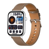 COLMi C28 - Montre connectée argent, bracelet cuir marron - visuel 2