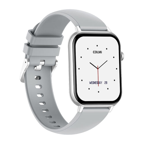 COLMi C28 - Montre connectée avec appels Bluetooth, argent, bracelet silicone : appel depuis le poignet