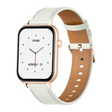 COLMi C28 - Montre connectée or, bracelet cuir blanc - visuel 4