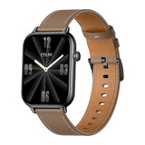 COLMi C28 - Montre connectée noir, bracelet cuir marron - visuel 4
