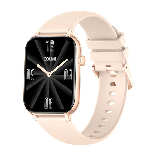 COLMi C28 - Montre connectée AMOLED 1,93 pouce, or, bracelet silicone : dorée face