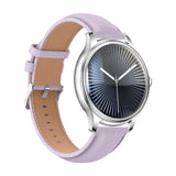 COLMi L28 - Montre connectée AMOLED argent, bracelet cuir violet : boîtier argent profil fin