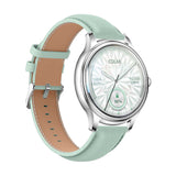 COLMi L28 - Montre connectée argent et vert, bracelet cuir vert - visuel 1