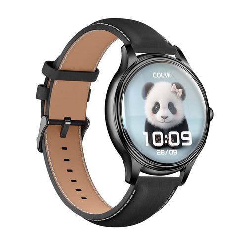 COLMi L28 - Montre connectée noire, bracelets silicone et cuir noir - visuel 2