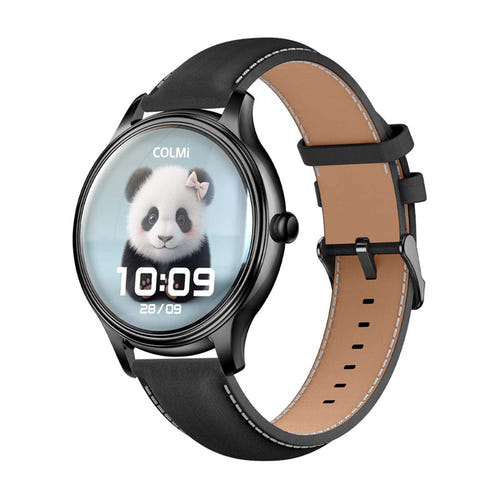 COLMi L28 - Montre connectée noire, bracelets silicone et cuir noir - visuel 1
