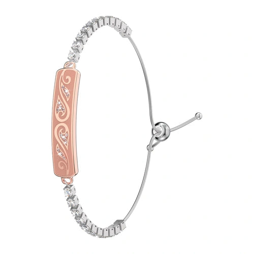COLMi M06 - Bracelet connecté bijou et santé (or rose) : poignet strass