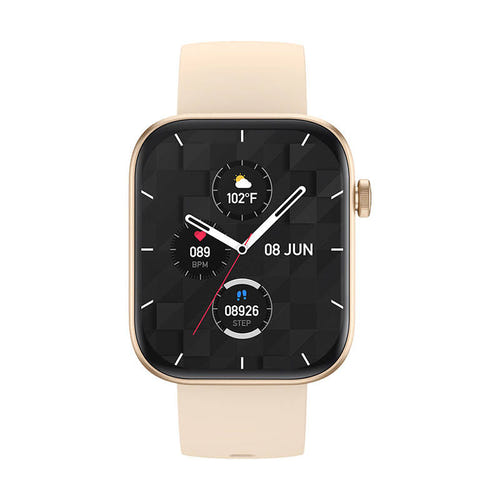 COLMi P71 - Montre connectée 1,9 pouce avec appels Bluetooth, coloris or : bracelet silicone doré