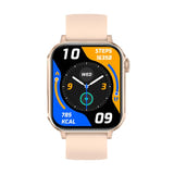 COLMi P80 - Montre connectée suivi cardiaque 8 canaux, bracelet silicone or : capteur santé dos boîtier
