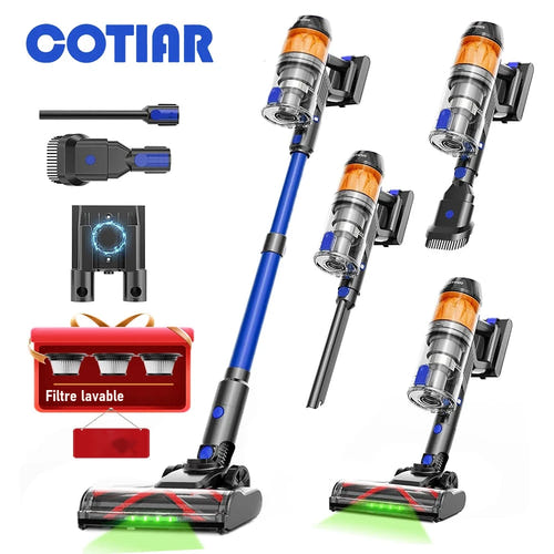 COTIAR R11 - aspirateur balai 50 kPa, 500 W, 60 min d'autonomie et écran LED : sans fil cotiar r11 50kpa