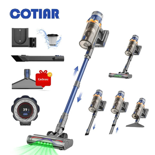 COTIAR S25 - aspirateur balai sans fil 650 W, 60 kPa, 70 min et batterie amovible : 60kpa bleu marine