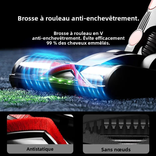 COTIAR V22 Or - aspirateur balai sans fil 650 W, 55 kPa, batterie amovible : brosse lumière verte