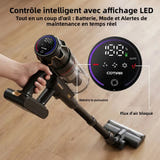 COTIAR V30 PRO - Aspirateur balai sans fil 800 W, 95 min d'autonomie : brosse motorisée