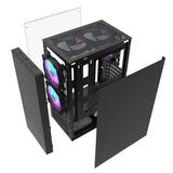 darkFlash A290 - Boîtier PC vitré avec 3 ventilateurs (noir) (vue 4)