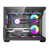 darkFlash B275 PRO - Boîtier PC micro-ATX panoramique avec 6 ventilateurs (noir) - visuel 4