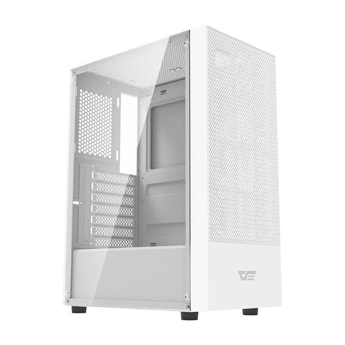 darkFlash - Boîtier PC A290 + 3 ventilateurs ARGB CL6 (blanc) : façade