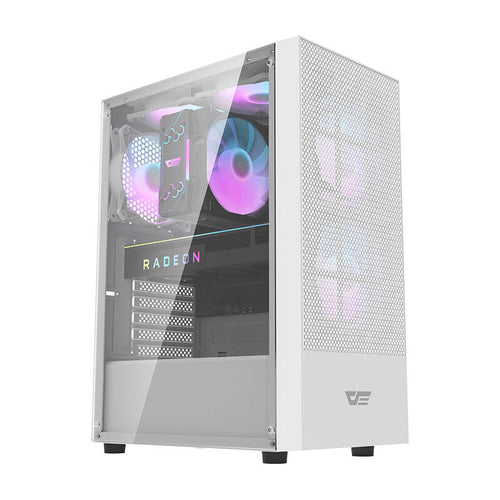 darkFlash - Boîtier PC A290 + 3 ventilateurs ARGB CL6 (blanc) : vue ensemble