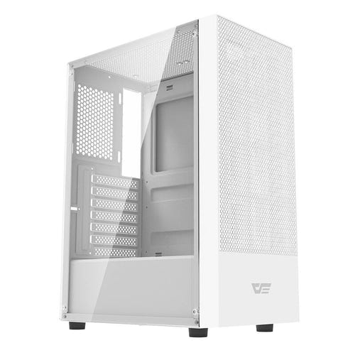darkFlash - Boîtier PC A290 verre trempé (blanc, sans ventilateurs) : vue ensemble