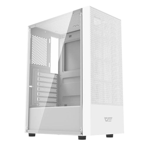 darkFlash - Boîtier PC A290 verre trempé (blanc, sans ventilateurs) : vue ensemble
