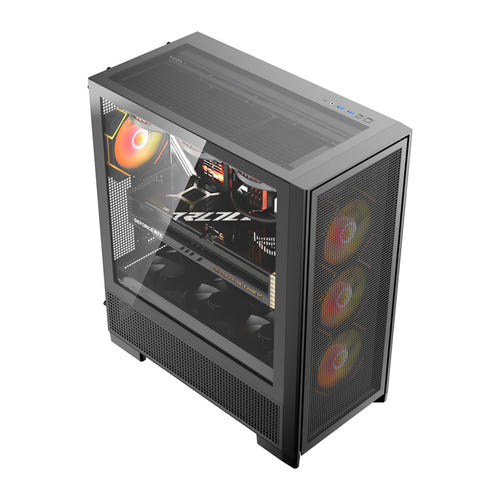 darkFlash - Boîtier PC AIRNOVA grande tour E-ATX + 3 ventilateurs (noir) : intérieur