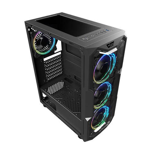 darkFlash - Boîtier PC Aquarius Acrylic façade diamant (noir) : intérieur