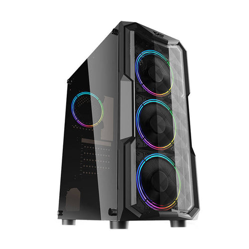 darkFlash - Boîtier PC Aquarius Acrylic façade diamant (noir) : vue ensemble