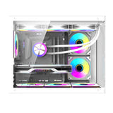darkFlash - Boîtier PC B275 PRO panoramique + 6 ventilateurs (blanc) : profil