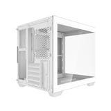 darkFlash - Boîtier PC C275P mini tour panoramique (blanc, sans ventilateurs)
