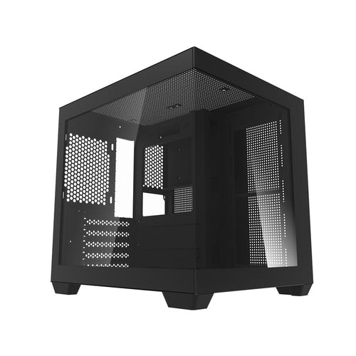 darkFlash - Boîtier PC C275P mini tour panoramique (noir, sans ventilateurs) : vue ensemble