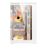 darkFlash - Boîtier PC C280 E-ATX panoramique + 7 ventilateurs (blanc) : détail